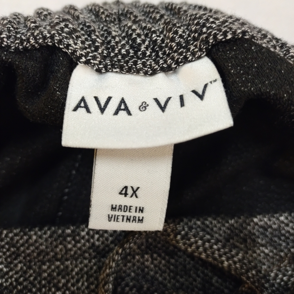 Ava & Viv Women's Plus Size Black/White  Tweed Straight Leg Pants Sz 4X NWT - Picture 6 of 7